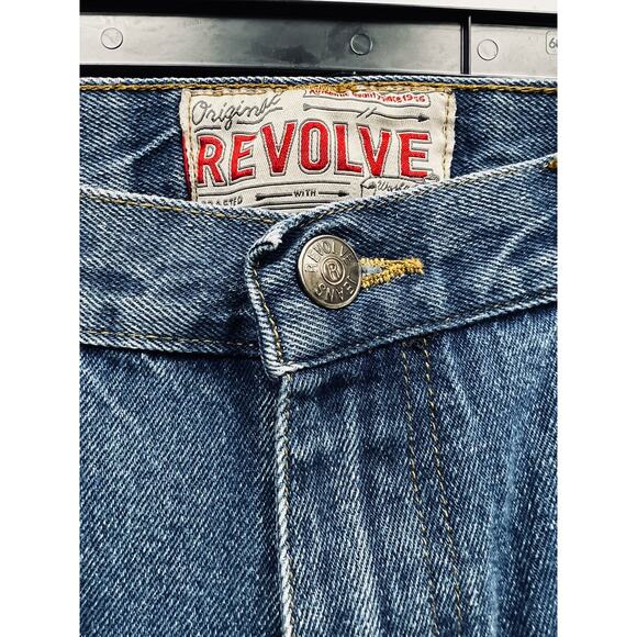 Revolve Mens Vintage Bootcut Jeans Size 38X32 100% Cotton - Picture 4 of 9